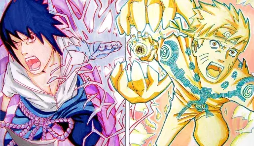 Fan art de sasuke y naruto