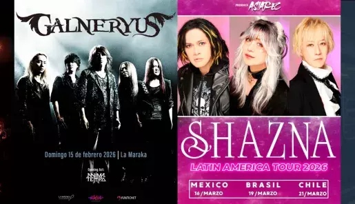 Carteles de giras de Gackt, GALNERYUS, Shazna y RORSCHACH.INC